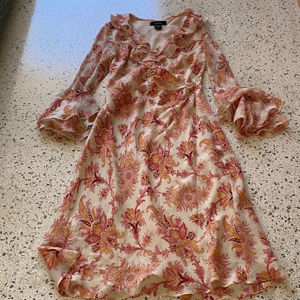 Express Floral Long Sleeve Dress